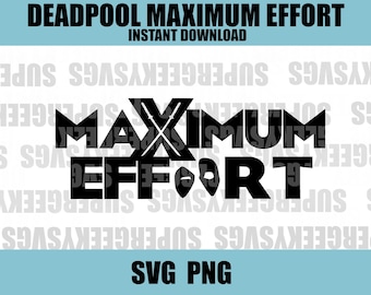 Logotipo de Deadpool Maximum Effort SVG DP Archivo de corte Cricut Pegatinas de Deadpool para Silhouette Gaming PNG para manualidades