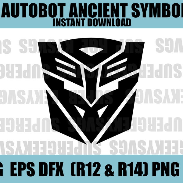 Ancient Autobot Symbol SVG Autobots Cricut Cut File 80s Cartoons for Silhouette Gaming PNG for Crafting