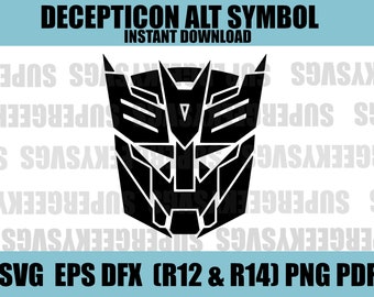 Decepticon Symbol SVG Megatron Cricut Cut File 80s Cartoons for Silhouette Gaming PNG for Crafting