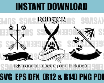 Dungeons and Dragons Player Class SVG Ranger Dungeon and Dragon Cricut File For Crafting DND PNG