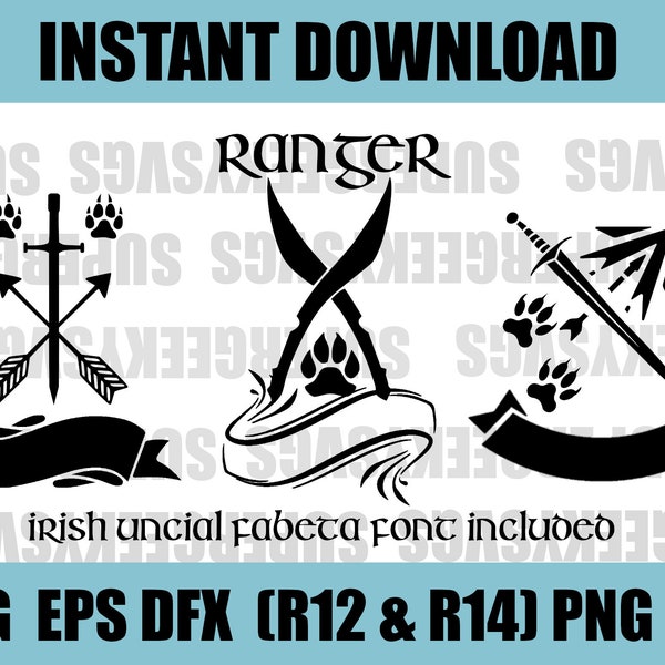 Dungeons and Dragons Player Class SVG Ranger Dungeon and Dragon Cricut File For Crafting DND PNG
