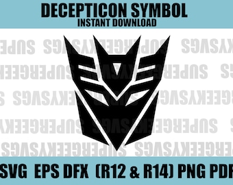 Decepticon Symbol SVG Megatron Cricut Cut File 80s Cartoons for Silhouette Gaming PNG for Crafting