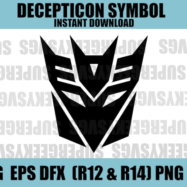 Decepticon Symbol SVG Megatron Cricut Cut File 80s Cartoons for Silhouette Gaming PNG for Crafting