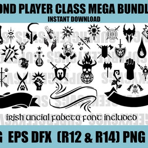 Dungeons and Dragons Player Class Full Class Mega Bundle  SVG Bard Dungeon and Dragon Cricut File For Crafting DND PNG