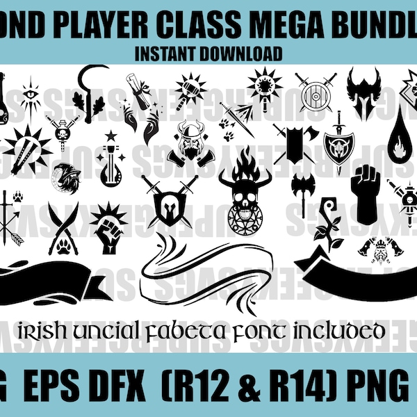 Dungeons and Dragons Player Class Full Class Mega Bundle  SVG Bard Dungeon and Dragon Cricut File For Crafting DND PNG