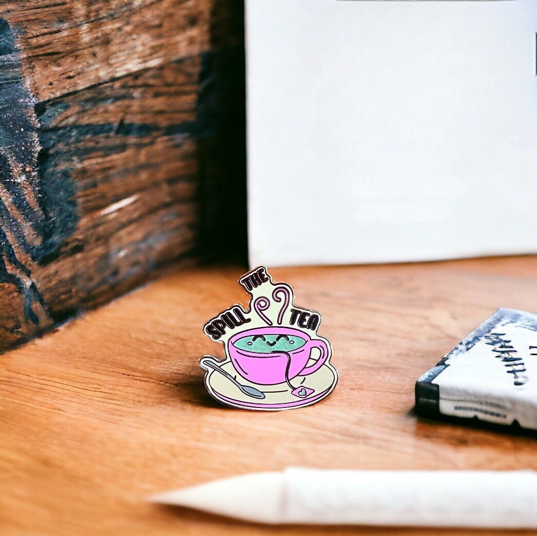 Cute teacup enamel pin, Cute enamel pin, kawaii enamel pin, cute pin gift idea, tea enamel pin, funny pin, gift idea for best friend,