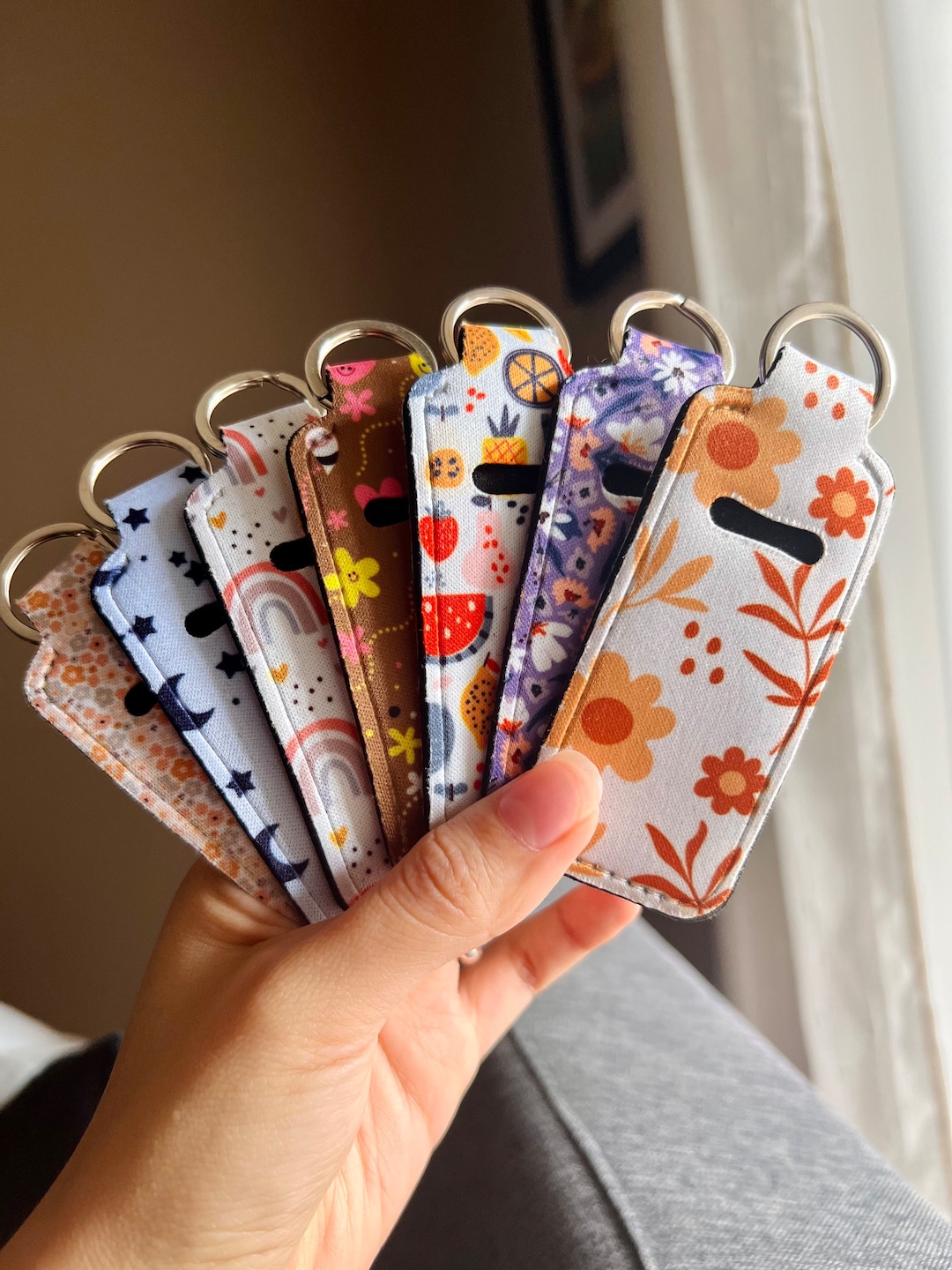 Lip Balm Holder, Lipbalm Holder, Boho Lip Balm Keychain, Cute Lip Balm