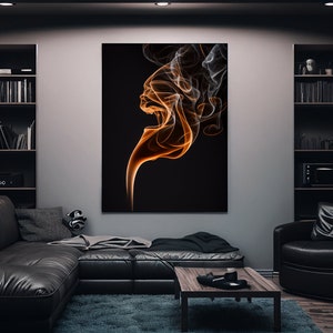 The Orange Inferno | Golden smoke in the night | Printable Wall Art | ManCave Wall Decor