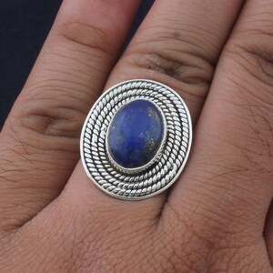 Lapis Lazuli Ring, Handgemachter Ring, 925 Sterling Silber Ring, Lapis Silber Ring, 925 Massiv Sterling Silber Ring, Boho Ring, Ring für Frauen