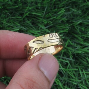 Engraved Brass Band Ring: Unisex Fidget Jewelry