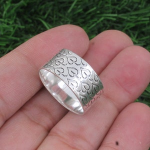 Handmade Engraved Silver Band Ring, Fidget Ring, 925 Sterling Silver Ring For Women, Silver Band Ring, Band Ring, Wedding Band, Unisex Ring