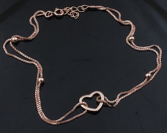 Einfache Designer Herz-Halskette handgemachte Einzelteil-Rosen-Vergoldete Halskette beschenkte für Freundin