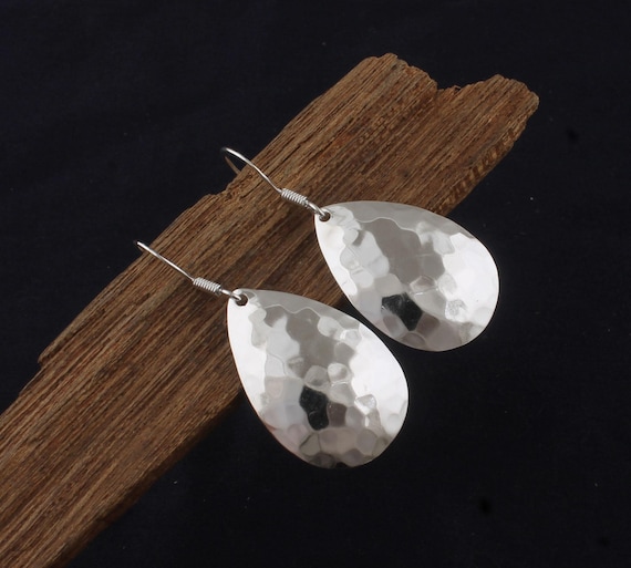 Anciennes Boucles D'oreilles En Argent Massif - Style Dormeuses Boucle - Occasion