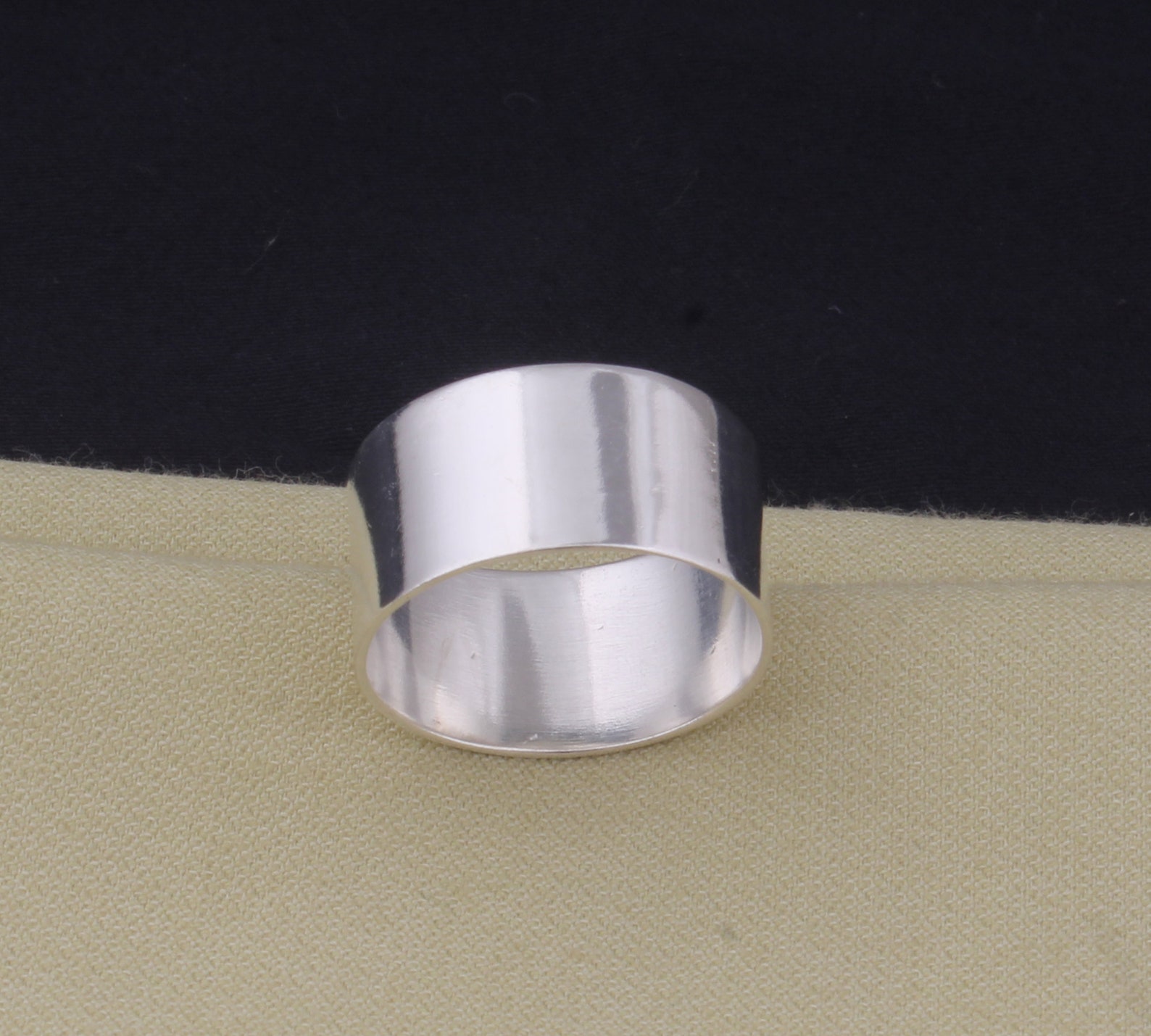 925 Sterling Silver Wide Band Ring: Minimalist Bohemian Jewelry - Etsy