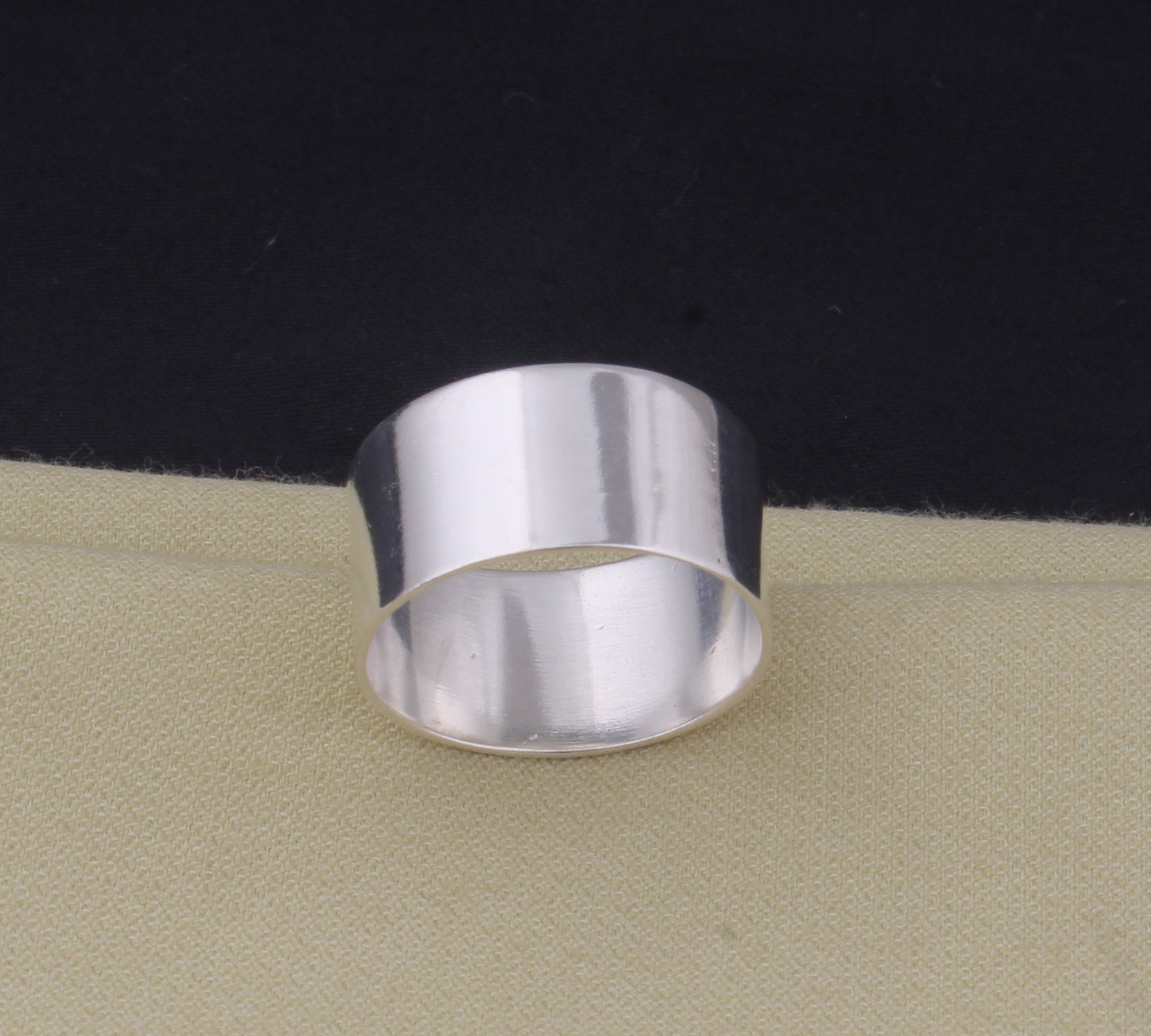 925 Sterling Silver Wide Band Ring: Minimalist Bohemian Jewelry - Etsy
