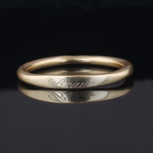 Custom Name Ring: Dainty Stacking Band, Personalized Brass Jewelry
