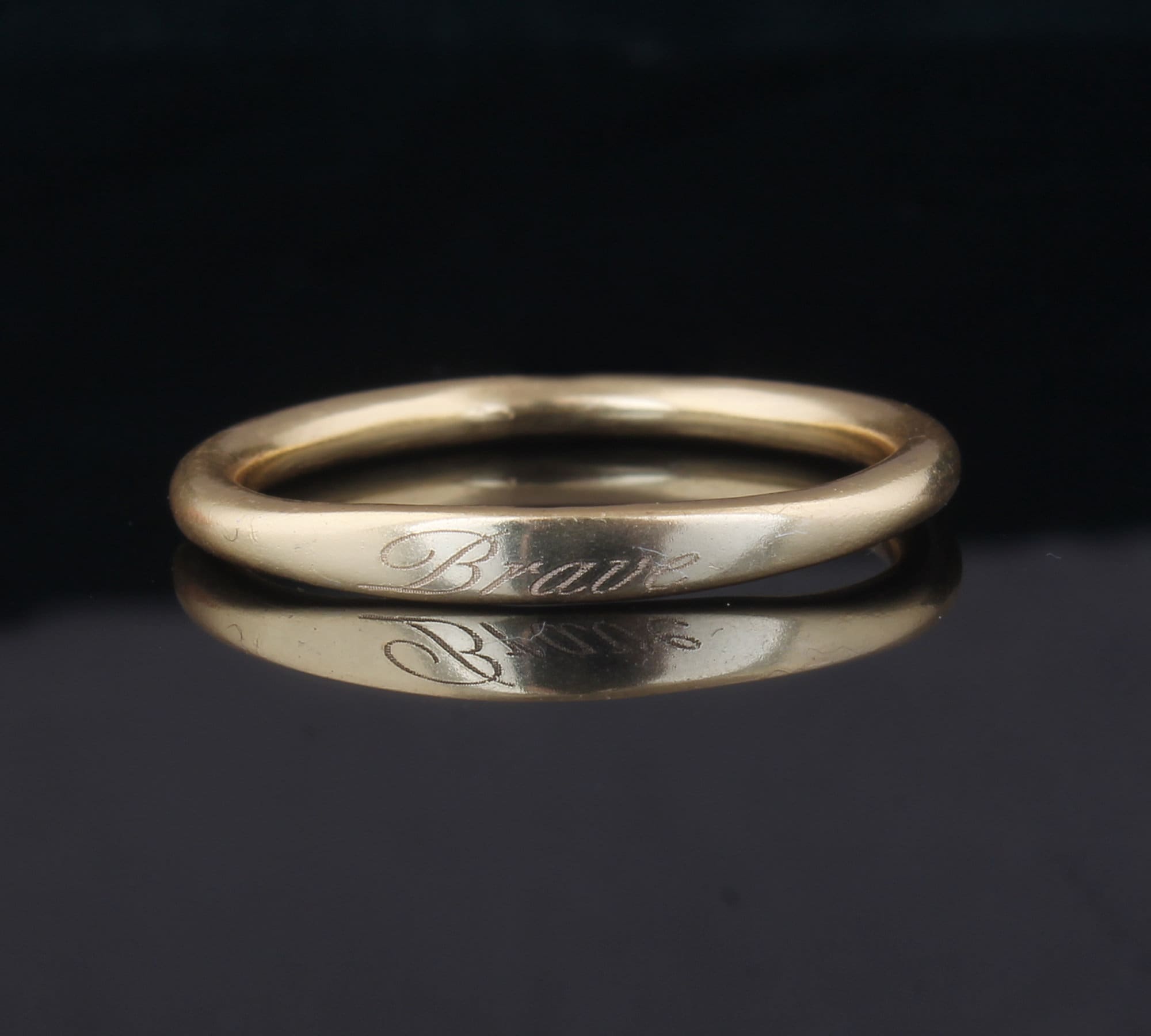 Custom Name Ring: Dainty Stacking Band, Personalized Brass Jewelry