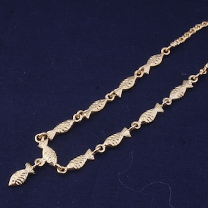 Gold Plated Fish Necklace, 14k Gold Necklace, Gold Fish Necklace, Gold Necklace, Fish Necklace, Fish Jewelry Gift Gold Fish Necklace
