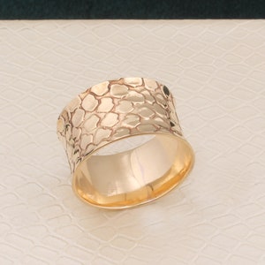 Engraved Wide Band Brass Ring, Eternity Band, Lucky Ring, 14k Gold Plated Dainty Ring, Men&#39;s Band Ring, Thumb band Ring Gift For Women Idea
