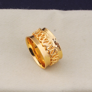 Handmade Gold Plated Spinner Ring: Sterling Silver Boho Meditation Band