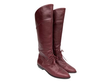 Bottes en cuir vintage SAXONE BOOTERY fabriquées en Angleterre, style équestre avec lacets / Royaume-Uni 6