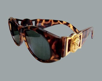 GIANNI VERSACE Vintage Gold Medusa 1996 Schildpatt Sonnenbrille
