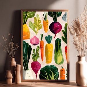 Speelse food art in schilderachtige stijl.