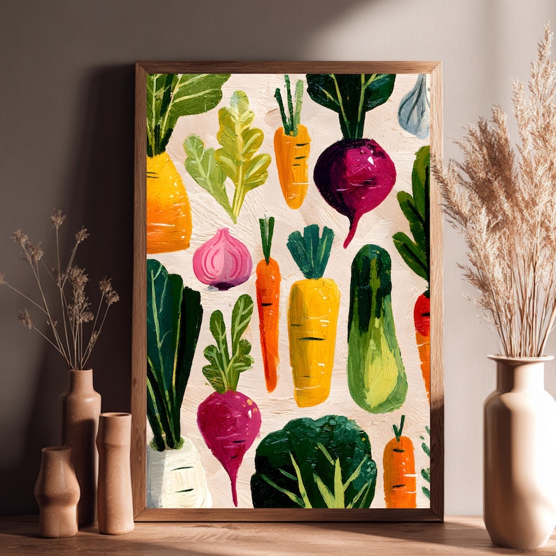Speelse food art in schilderachtige stijl.