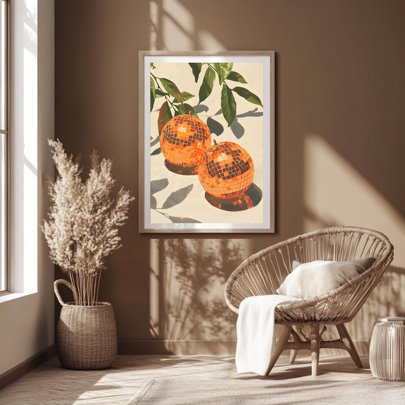 Eye-catching wall art in colorful boho and kitsch style