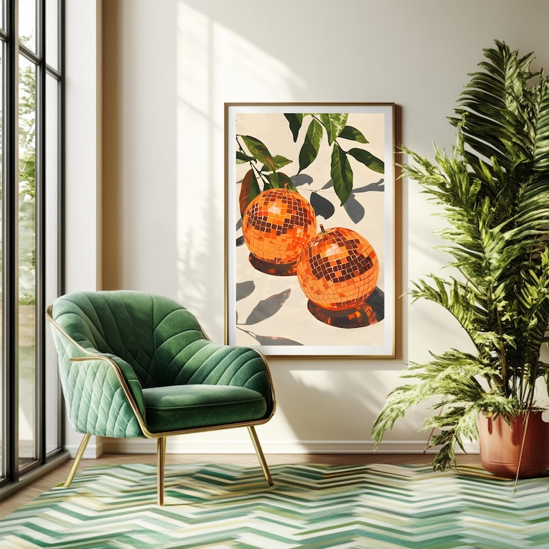 Eye-catching wall art in colorful boho and kitsch style