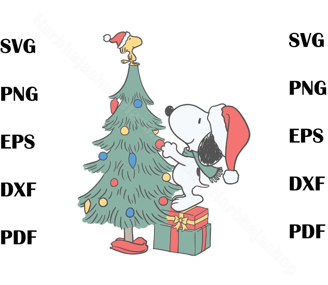 Vintage Peanuts Dog Christmas Tree SVG Cutting Digital File Etsy