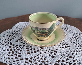 Clarice Cliff, service à thé en céramique Newport, tasse, soucoupe.