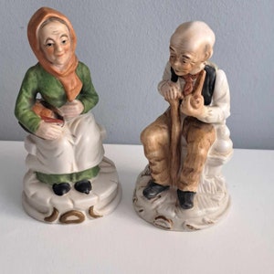 Old man and woman ceramic dolls hotsell