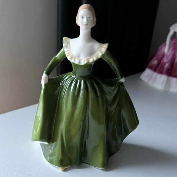 Coalport “Claudette ” Figurine Lady in A Green Dress