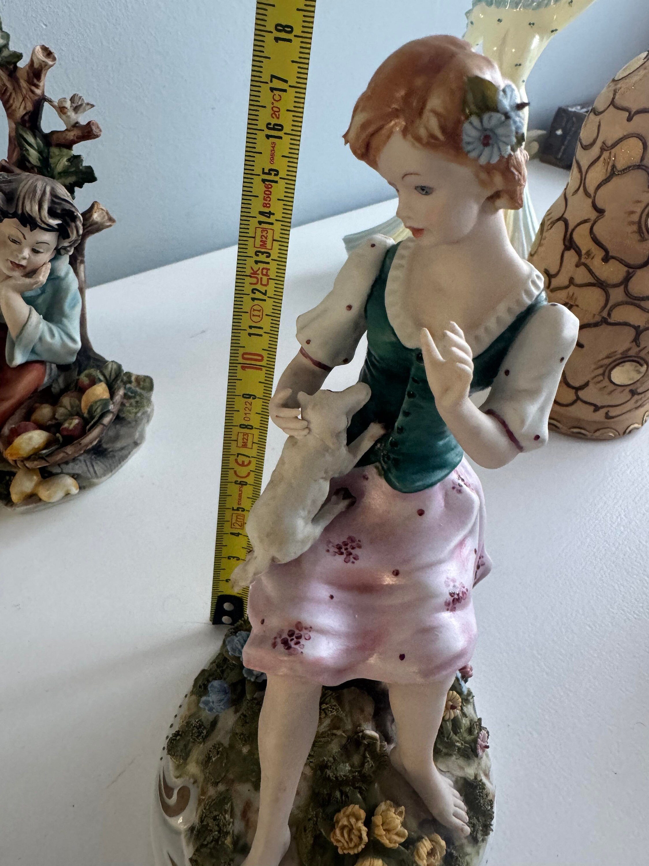Italian figurine Capodimonte Ester, Girl with a dog - Etsy 日本