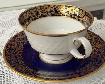 Cobalt tea set Reichenbach GDR Germany.