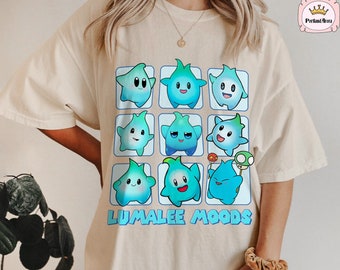 Lumalee Super Mario PNG digitala utskrifter, Lumalee Moods PNG, 2023-filmen Lumalee blå, Luna Star blå, Super Mario Bros, blå Luna Star