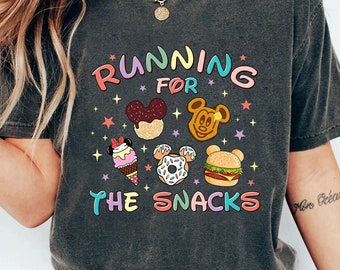 Mickey Running For The Snacks-tröja för nedladdning, Rundisney Virtual Series png, Marathon Weekend png, Disneyland Runner png, direkt nedladdning