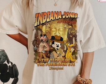 Aventura retro de Indiana Jones PNG, El templo del ojo prohibido, Mickey y sus amigos en el reino animal, familia a juego PNG