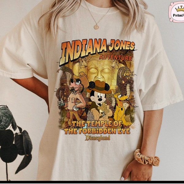 Retro Indiana Jones Adventure PNG, The Temple Of the Forbidden Eye, Mickey and Friend Animal Kingdom Family Matching PNG