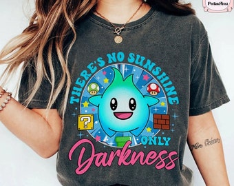 Det finns inget solsken, bara mörker, Lumalee-design för skjorta, Luna Star PNG, Luna Mario, Super Mario PNG, sublimeringsdesign för bara mörker