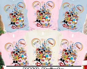 Personalized Mickey and Friends Family Vacation 2026 PNG Sublimation Design, Mickey Disneyland Download, Magic Castle, Magic Kingdom Png