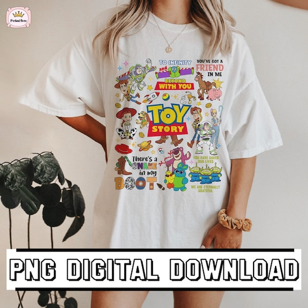 Vintage Toy Story Shirt Download | Digital Download | Toy Story Woody PNG | To Infinity and Beyond | Birthday Toy Story PNG