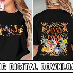 Disneyland Pooh and Friends Png Download, Winnie the Pooh, Classic Pooh Bear, Retro Disneyland Clipart, Magic Kingdom Png Instant Download
