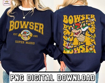Descarga digital / Bowser Super Mario Camisa Descargar / Bowser Camisa PNG / Mario Cumpleaños PNG / Bowser Familia Camisa Descargar