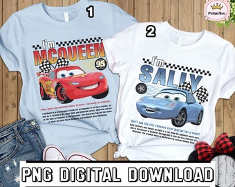 Cars Lightning Mcqueen and Sally Png Bundle, I'm Lightning Sally Cars Png, Cars Movie Clipart, Sally Carrera Png, Lightning Mcqueen Png