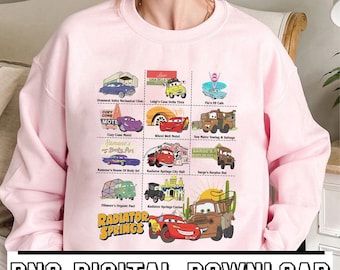 Digital Download | Cars Of Radiator Springs Shirt Download | Lightning Mcqueen Cars Movie PNG | Disneyland Cars PNG