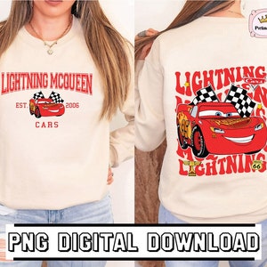 Instant Download | Lightning McQueen Shirt Download | Cars Movie PNG | Racing Cars Digital Download | Lightning McQueen PNG