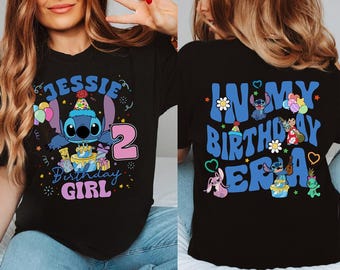 Personalized Stitch Birthday Girl Png, Stitch Birthday Party Png, Custom Kids Birthday Shirt, Lilo And Stitch Birthday, In My Birthday Era