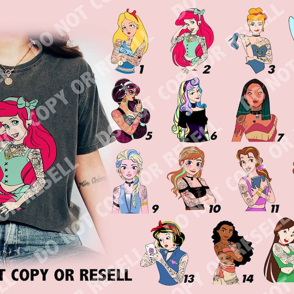Digital Download, Punk Princess Bundle PNG, Some Girls Wear Pink Real Girls Wear Ink, Tattoo Rocker Princess,Punk Rock Girl, Rebel Princess